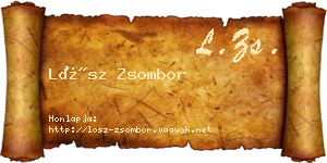 Lősz Zsombor névjegykártya